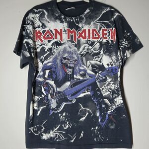 Iron Maiden EDDIE Tshirt Mens Size L AOP Modern Single Stitch Double Sided
